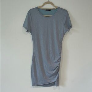 SHEIN Soft Blue Cinched T-shirt dress